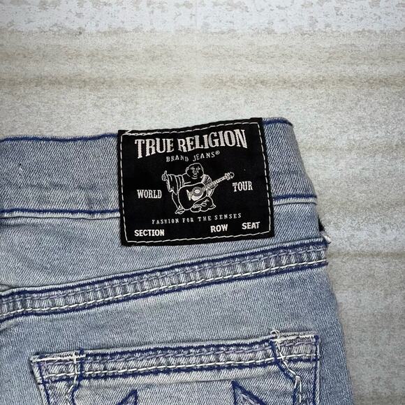 Vintage Skater Jeans Shorts True Religion Light Wash Denim Rap Rocco Style Y2K - Picture 3 of 4